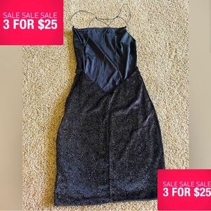 Meshki Black Backless Sparkly Mini Dress